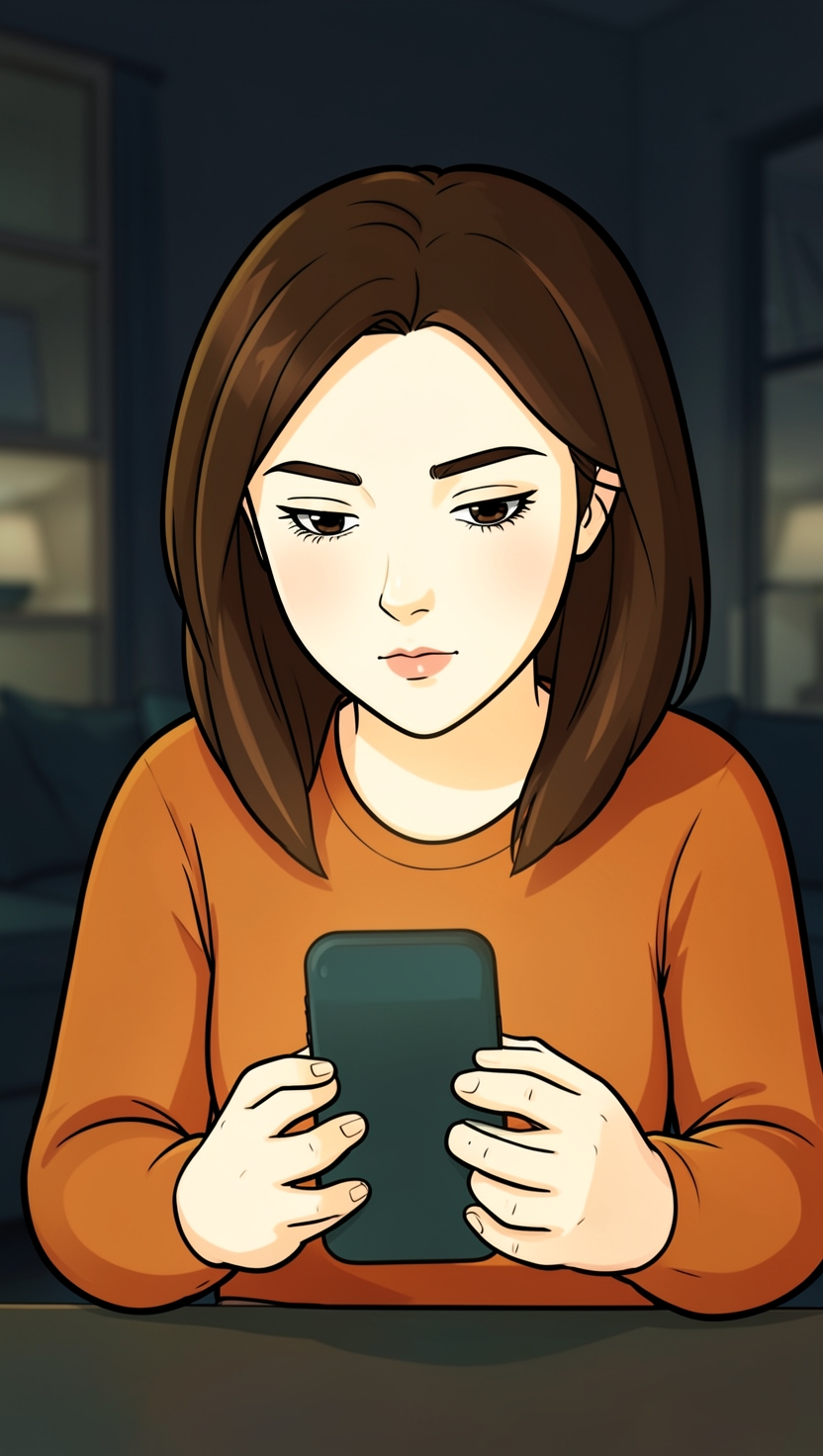 A hand typing on a phone keyboard