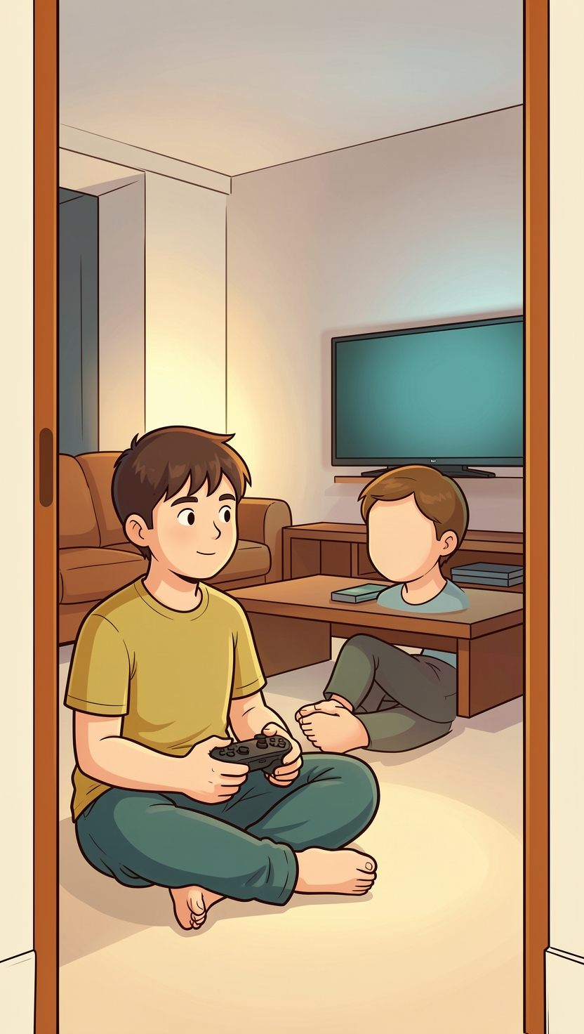 A small robot mark standing for an AI character living inside a game