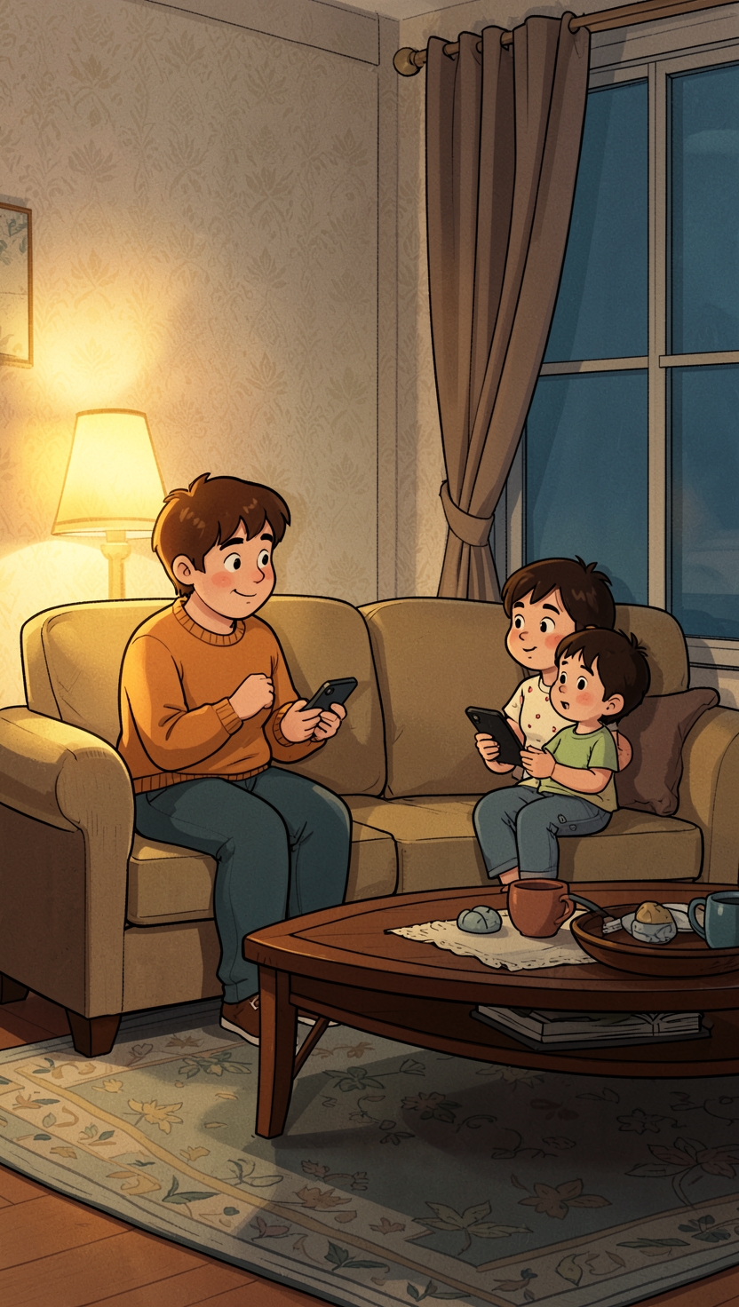 A child's hands holding a smartphone
