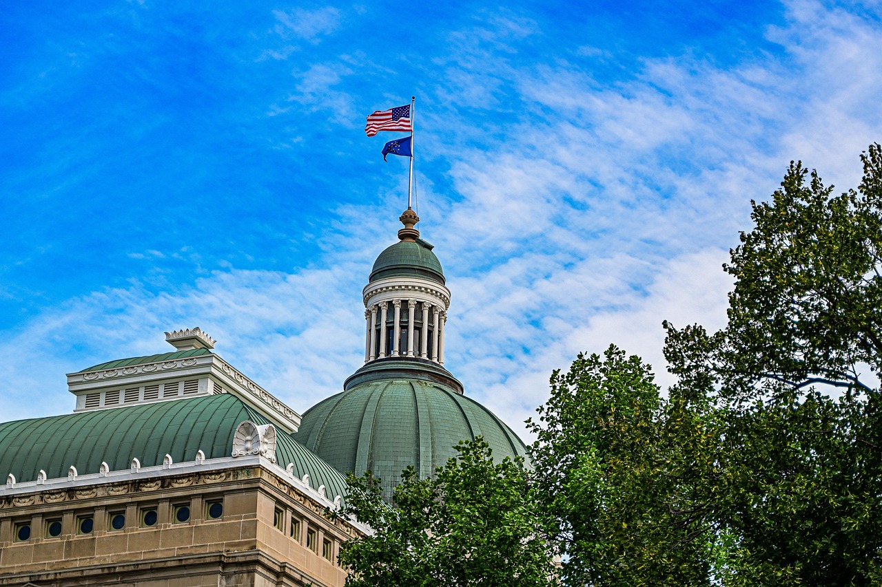 The dome of a US state capitol building.