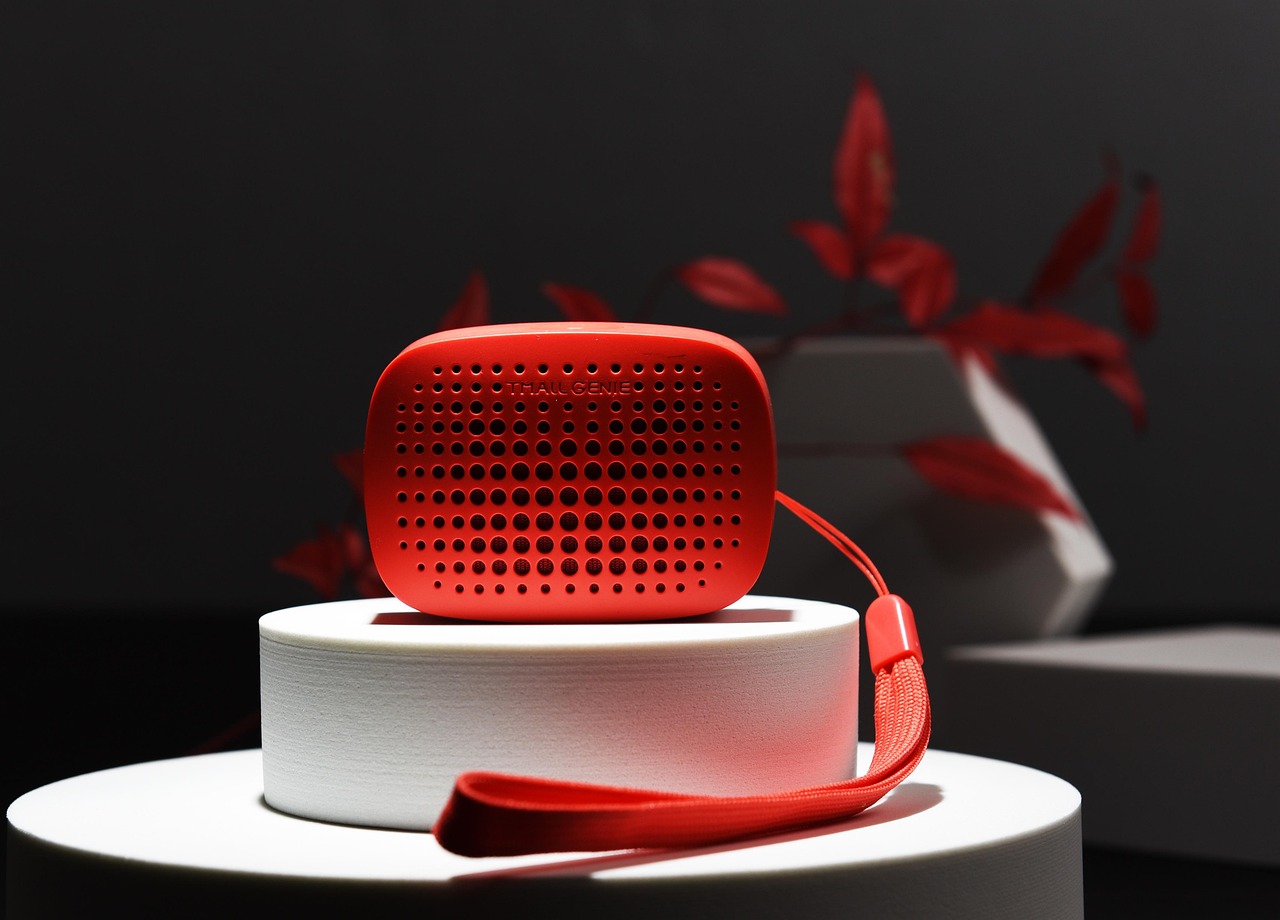 A voice-assistant smart speaker in a home.